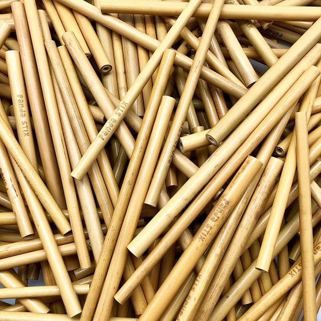 bamboo straws in a pile