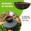 coconut bowl on display on a stand in Costa Rica